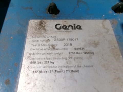 2018 Genie GS-1930