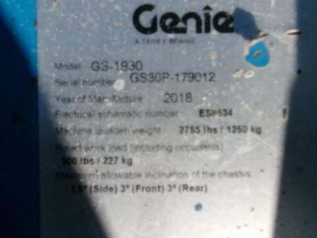 2018 Genie GS-1930