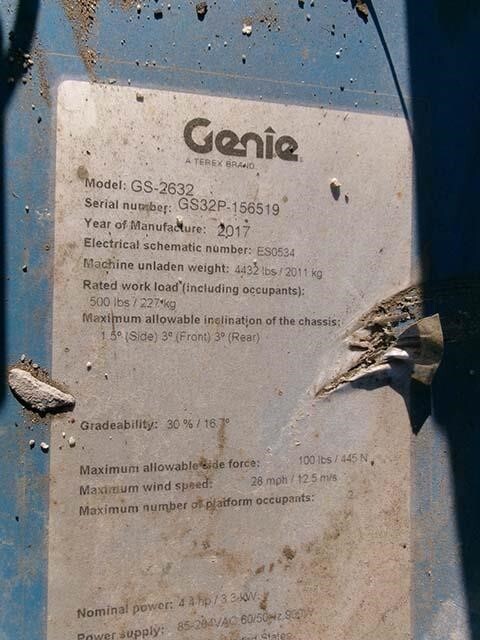 2017 Genie GS-2632
