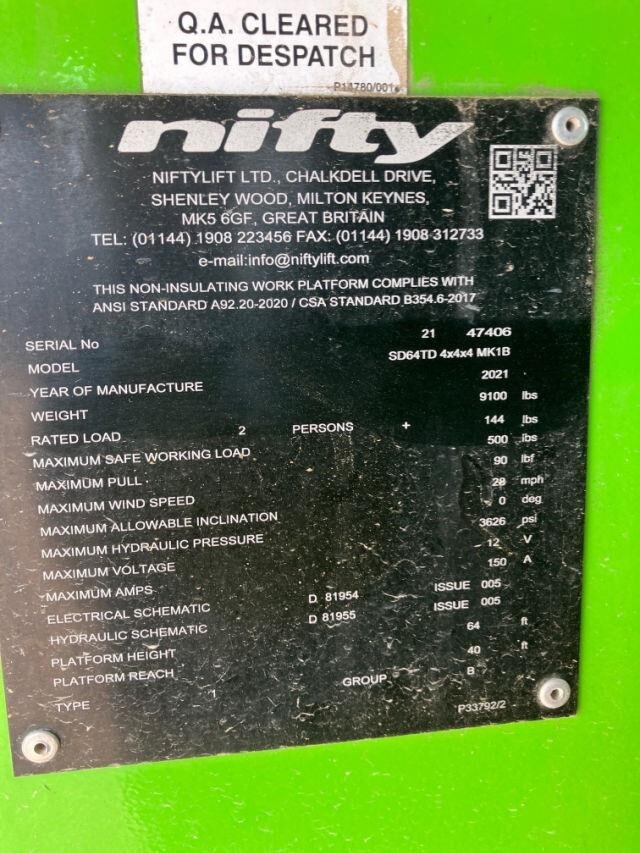 2021 Niftylift SD64 4x4x4-6