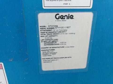 2017 Genie GTH-1056-23