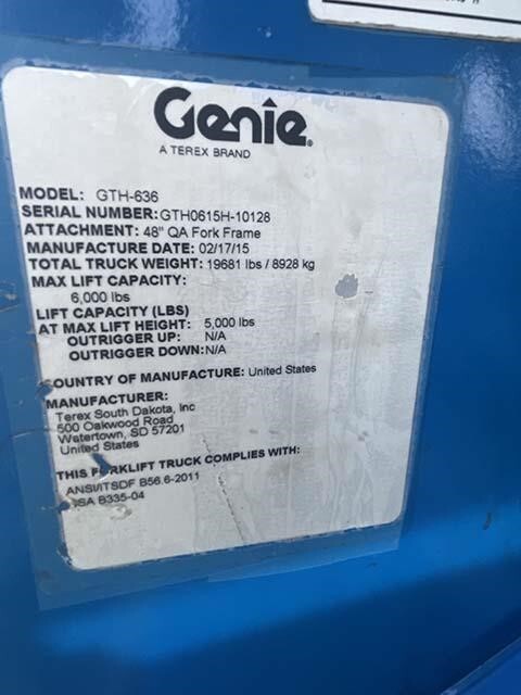 2015 Genie GTH-636-17