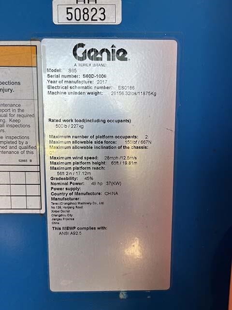 2017 Genie S-65 Picture 16 2017 Genie S-65-16