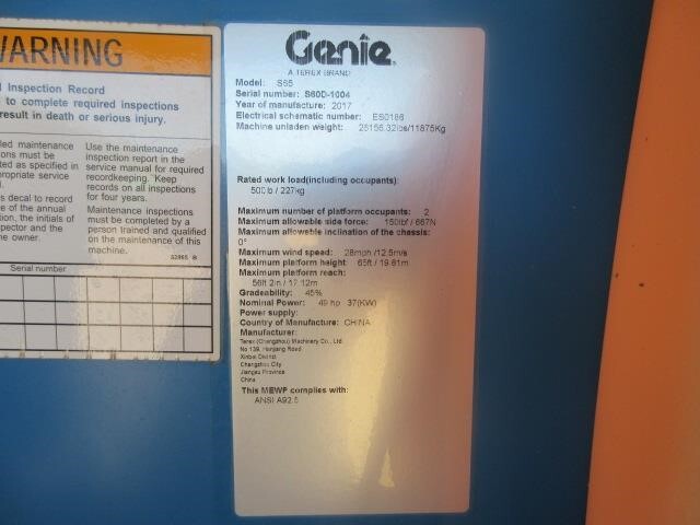 2017 Genie S-65-16