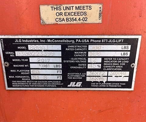 2017 JLG 800AJ-18