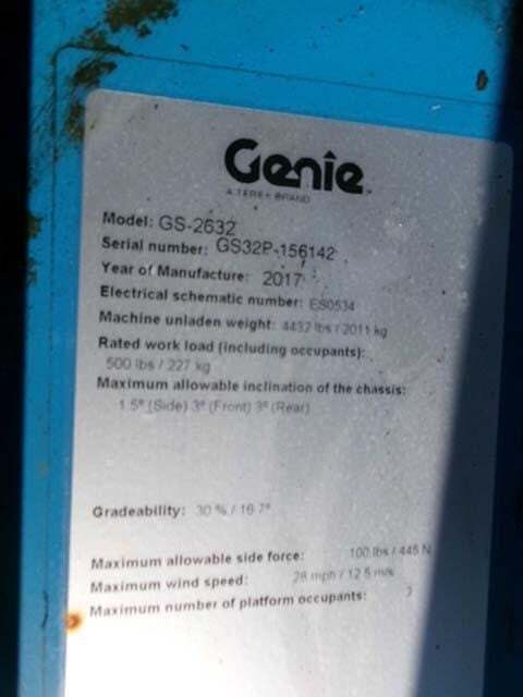 2017 Genie GS-2632-14
