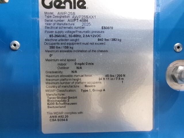 2025 Genie AWP-25S-16