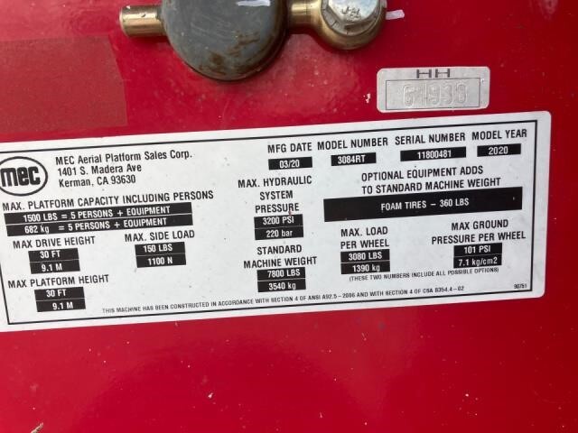 2020 MEC 3084RT SPEED LEVEL-6