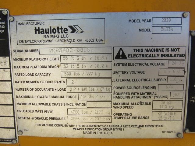 2020 Haulotte 5533A-22