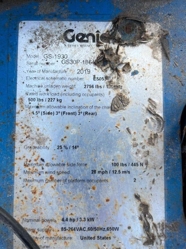 2019 Genie GS-1930-14